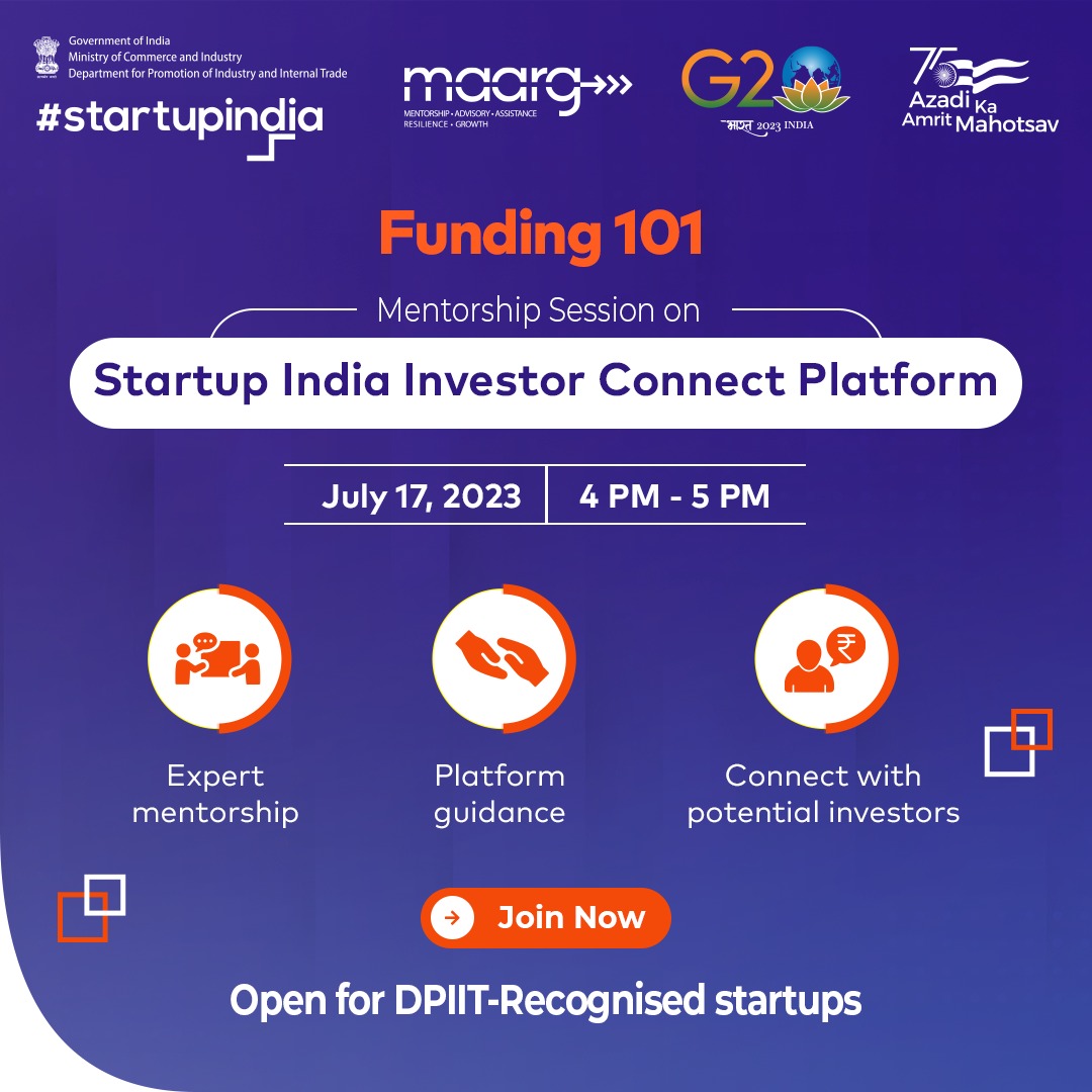 startupindia: Learn how to establish meaningful connections with potential investors through the #InvestorConnect platform at the #MAARGInnovatorsAcademy, Funding 101. 

Join us for the second session: bit.ly/3OesMMx

#Funding101 #StartupIndia …