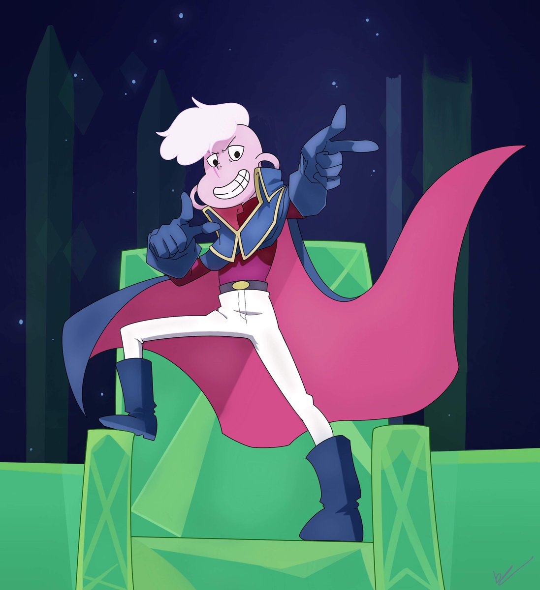 Becky7750's tweet photo. Im running out of art to post for now but am working on a few pieces. This lars one was the first one I did that introduced me into the style I do today! 

#art #StevenUniverse #lars #pinklars https://t.co/bYndDRdnvI