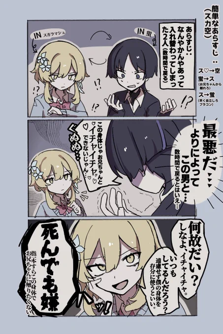 スカ空+ほた
すか⇆ほた入れ替わりネタ 