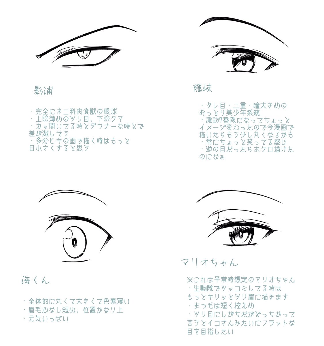 ③マシュマロでご指名頂いたカゲさん、水上描いたら描きたくなった隠岐、じゃあせっかくだしと海くん、ここまで揃ったら描かんわけにいかんやろでマリオちゃん🌸 
