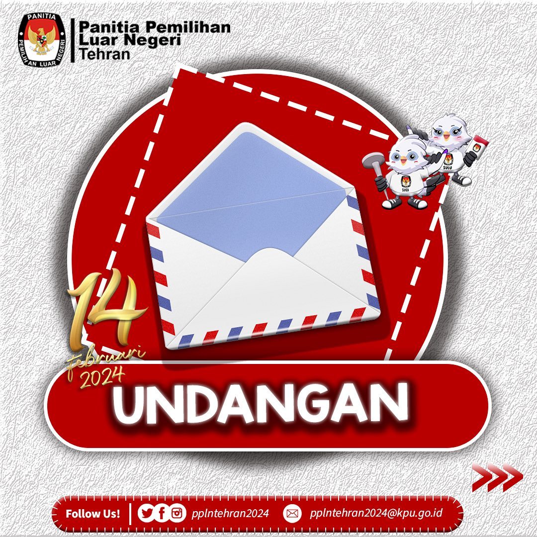 pplntehran2024's tweet image. Doorprize dan Suvenir Menanti Pemilih!
 Agenda Acara: 
- Pemutaran video imbauan Duta Besar LBBP RI mengenai Pemilihan Umum Tahun 2024;
- Tahapan-tahapan Pemilu;
- Tanya jawab ;
- Doorprize.

"Mari kita sukseskan Pemilihan Umum Tahun 2024 sebagai sarana integrasi bangsa!“

#ppln