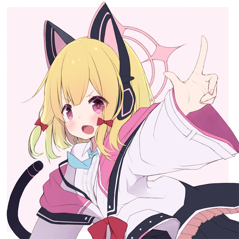 momoi (blue archive) 1girl animal ears solo animal ear headphones headphones blonde hair fake animal ears  illustration images