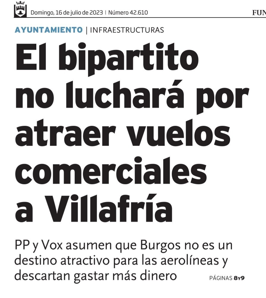 danidelarosa's tweet photo. El desgobierno del PP y Vox llega a límites insospechados. 

Ahora renuncian a la única responsabilidad que tiene el Ayto con el aeropuerto: promocionar sus vuelos comerciales. AENA lo construyó y AENA lo mantiene.

Hace solo unos meses "el otro PP" nos criticaba por lo contrario https://t.co/MkFqOBDwAg