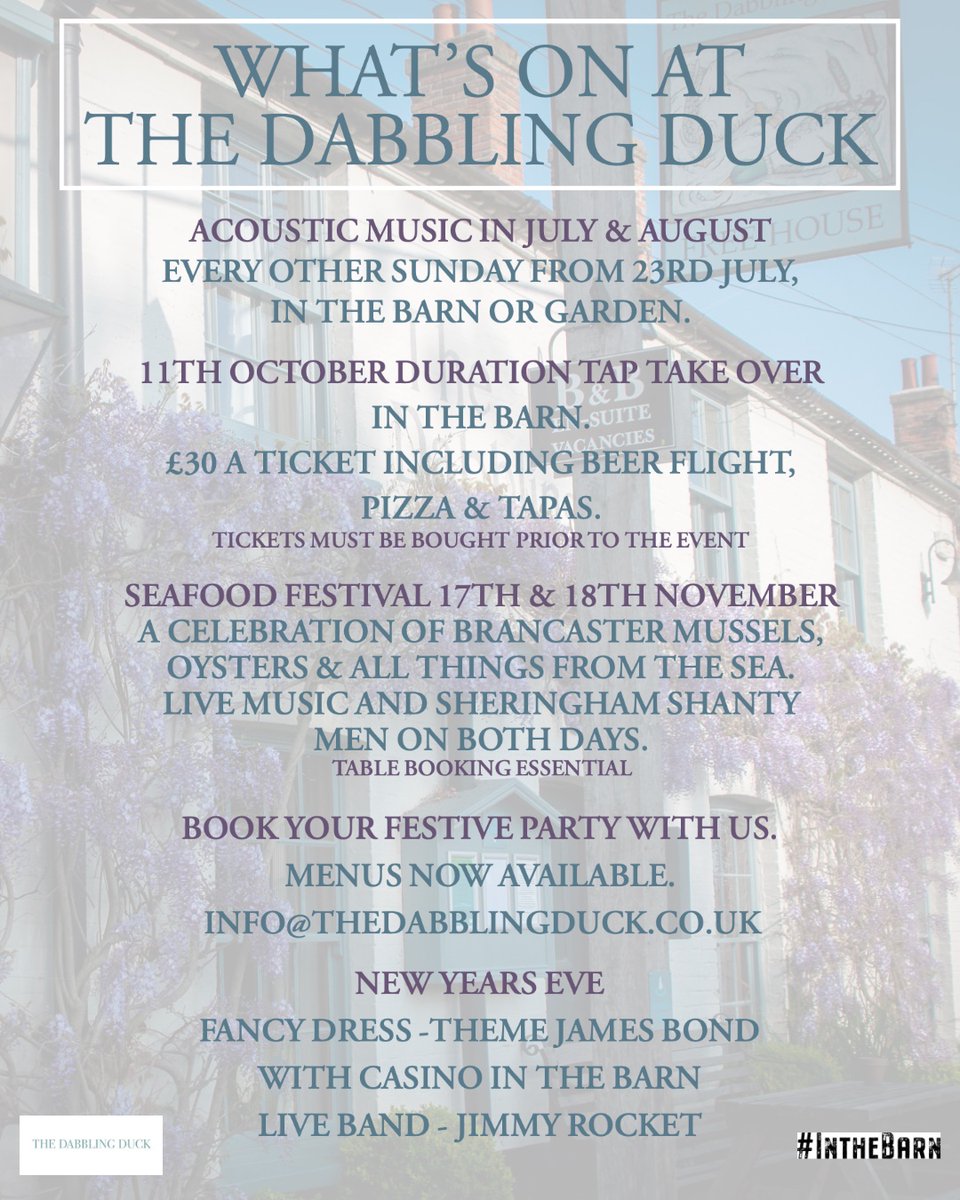 A few dates to pencil in your diary ... 

#UpcomingEvents #SaveTheDate #SocialCalendar #EventsToRemember #NotToBeMissed #nofolkevents #northnorfolkevents #norfolk #norfolkcalender #pubevents #britishpubs #norfolkpubs #greatmassingham