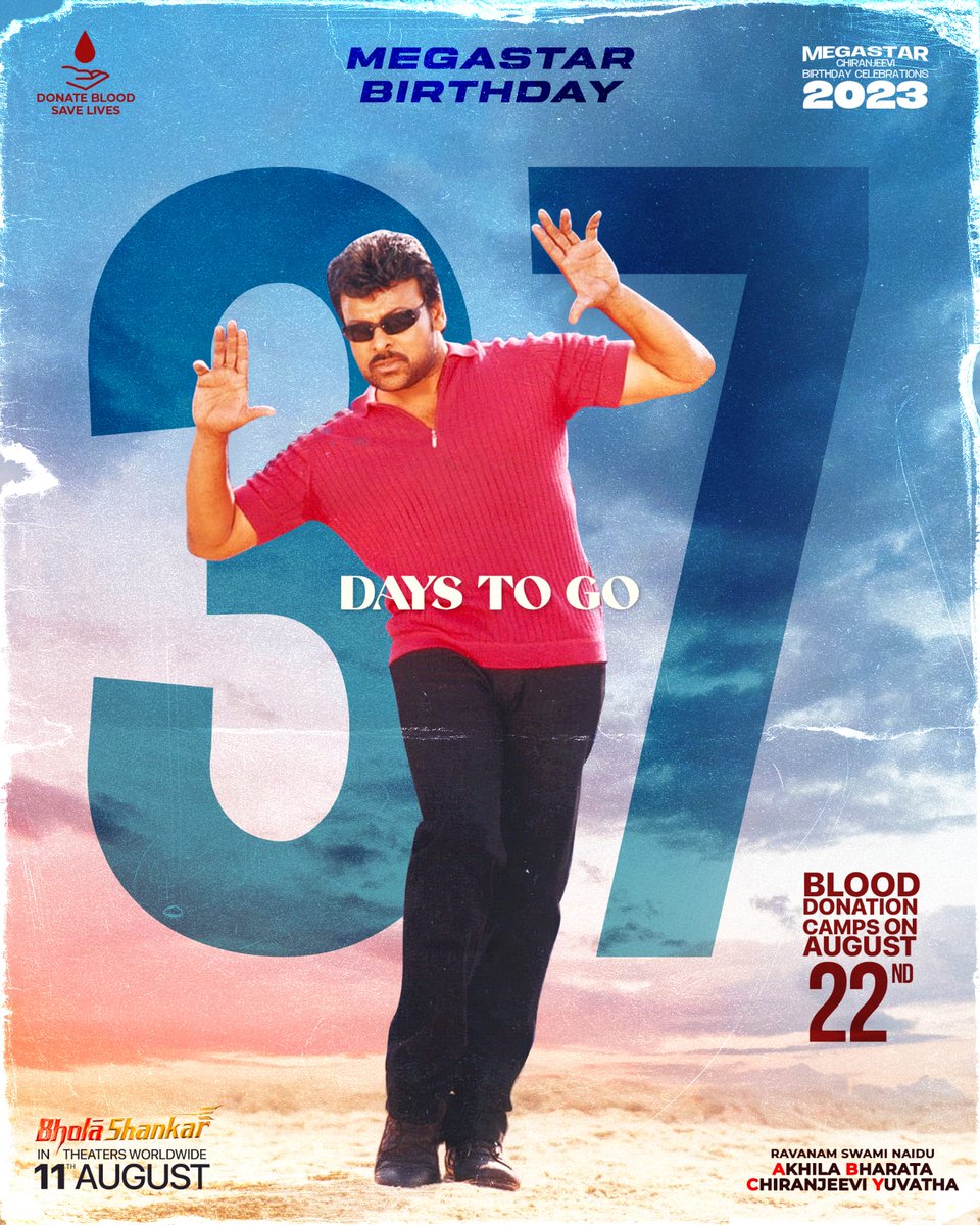 chintu002's tweet photo. Any hero can manage heavy moves, But only our #MegastarChiranjeevi can pull off graceful moves 🙏🙏🙏 

BOSS @KChiruTweets Birthday Celebrations, 2023.

#37DaysToGo
#BholaaShankarOnAug11 #Chiranjeevi https://t.co/CSnDIZpkXb
