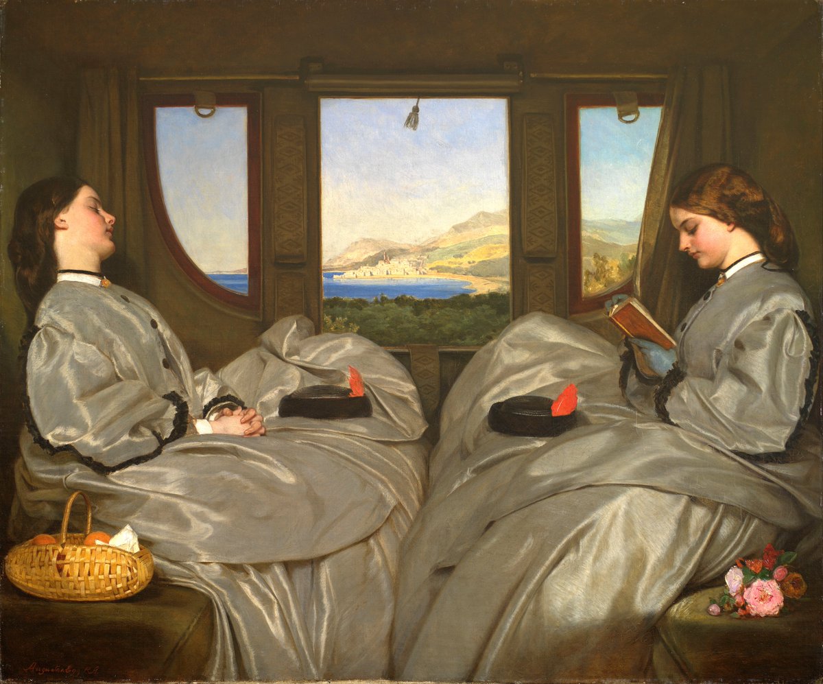 Bücher helfen auch bei Fernweh. 
Angenehme Sonntags- und Sommerlektüren für Euch. 

🖼️ Augustus Leopold Egg (1816–1863): The Travelling Companions (1862) 
#readerslife #theartofreading #SummerOfReading #sundayart