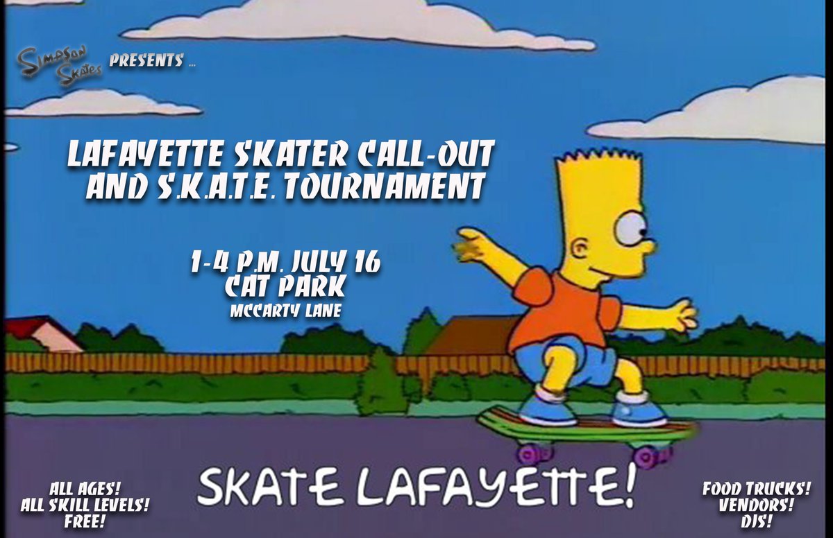 TODAY IS THE DAY!! Free skate, S.K.A.T.E. Tournament ($500 top prize donated by <a href="/SpotTavern/">The Spot Tavern</a>!) and raffles galore! <a href="/DigbysPub/">Digby's Pub & Patio</a> <a href="/guacbox765/">The Guac Box</a> <a href="/smittybread/">SmittyBread</a>