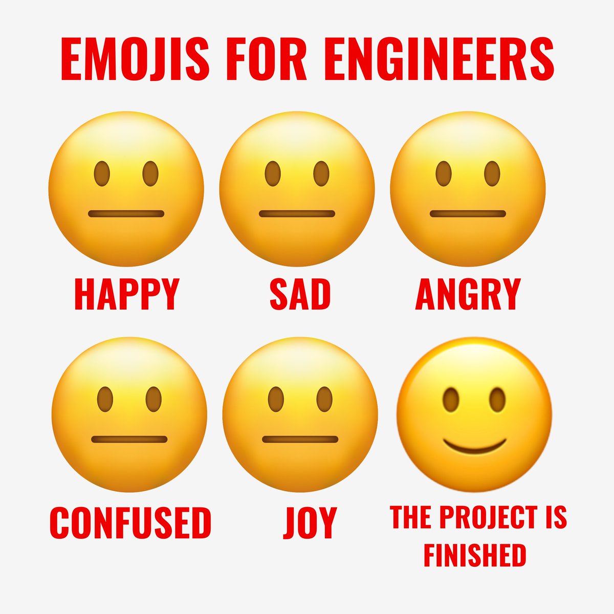 WeAreRSGroup's tweet photo. Emojis for Engineers. Happy Emoji Day! ππ
Reply with your favourite emoji π
#WeAreRS #Funny #WorldEmojiDay #ForEngineers #EngineeringMeme https://t.co/iJ5KGxUD29