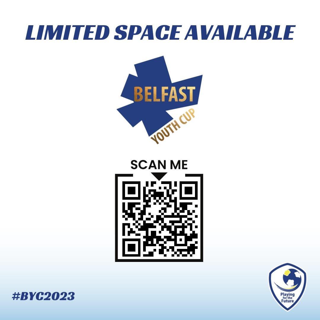 #BYC2023 I Limited Space Available 

We have a small number of spaces available at some age groups. Apply today 👉 forms.gle/4ed4BouTs3LtWA…

<a href="/PlayingftFuture/">PlayingfortheFuture</a> <a href="/UlsterUniSport/">Ulster Uni Sport</a> <a href="/BelLiveSport/">Belfast Live Sport</a>