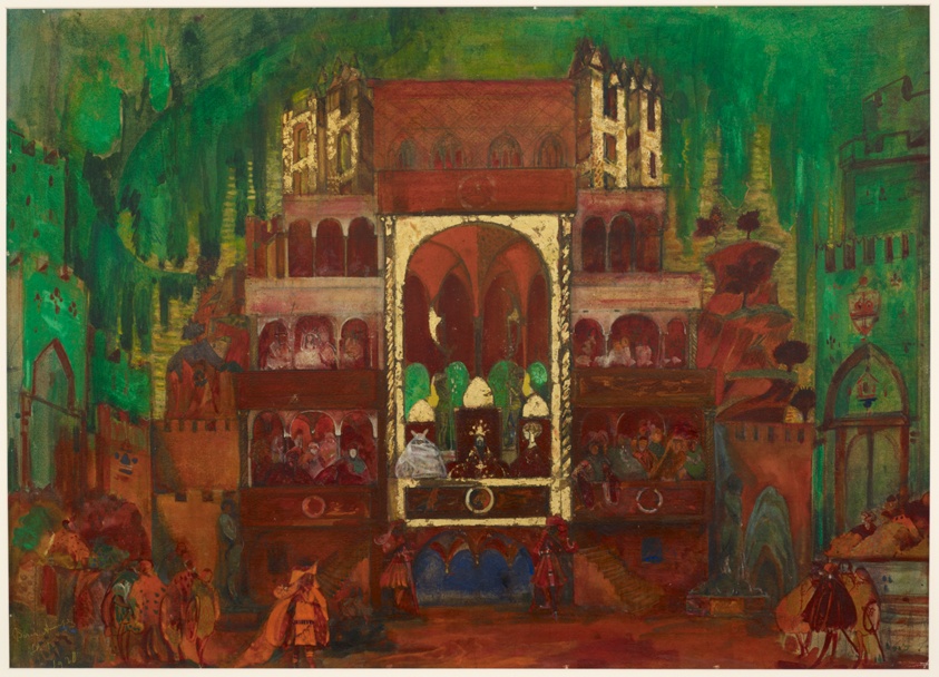 ⚡Art Institute of Chicago⚡
Courtyard of the Royal Palace, from Love of Three Orange, Boris Israelevich Anisfeld, 1921, Russia