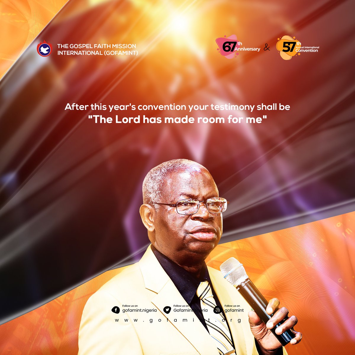 gofaminthq's tweet photo. After this year's convention your testimony shall be
"The Lord has made room for me"

#ConventionIsComing
#Rehoboth
#Convention23
#Gofamint https://t.co/0aups8wfse