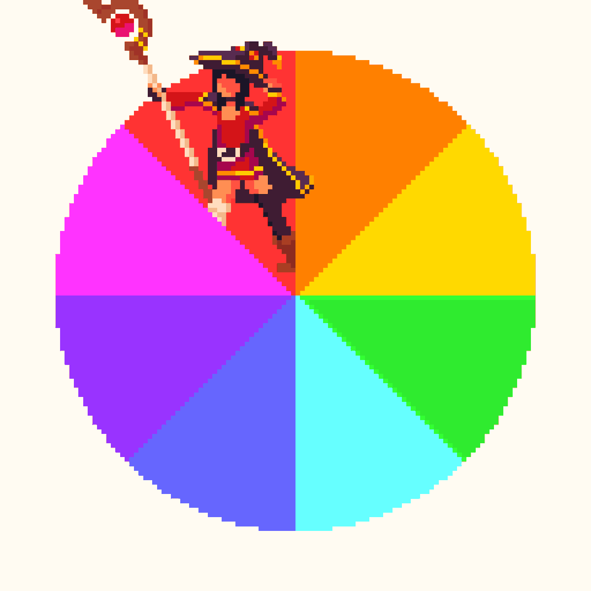 _iwolga's tweet photo. I don't know when or how I am gonna finish it, but it's a start of a #ColorWheel for today's #pixel_dailies. @Pixel_Dailies #pixelart https://t.co/vqYqIKPi1y