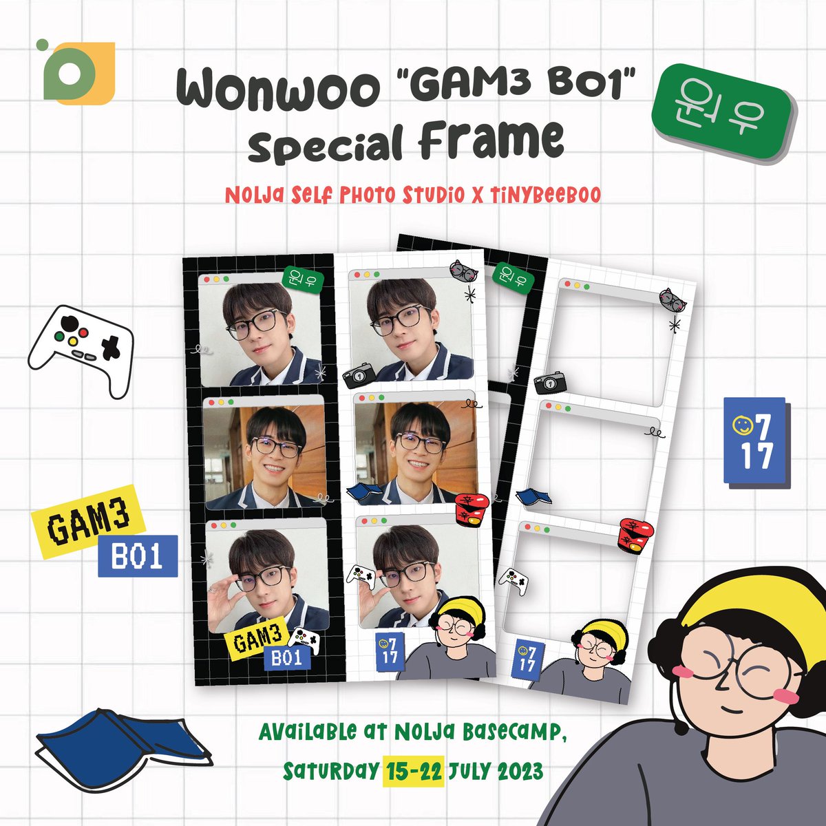 tinybeeboo's tweet photo. Haay!✨💗

Dalam rangka ngerayain ultahnya 
🐱wonu🐱
aku kolaborasi sama @noljabasecamp nih bikin frame wonwoo buat self photo studio!💞

Buat carat terutama yang dom jogja &amp; sekitarnya bisa pake ya di Noljaa😆
@NoljaSelfPhoto

Kalo udah pake feel free to mention me ya🥰🩷🩵 https://t.co/1tSvX4MM5y