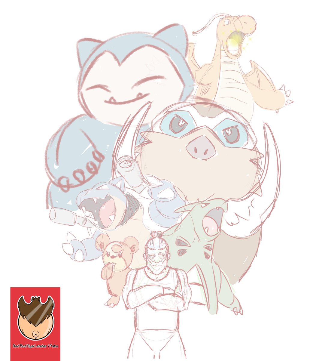 Pabuluz's tweet photo. My Dad Bod Gym Leader Team is coming together.. Teddiura opening and Ace I want to say Snorlax.. but leaning towards Dragonite #Pokemon https://t.co/XU5AWxqhpa