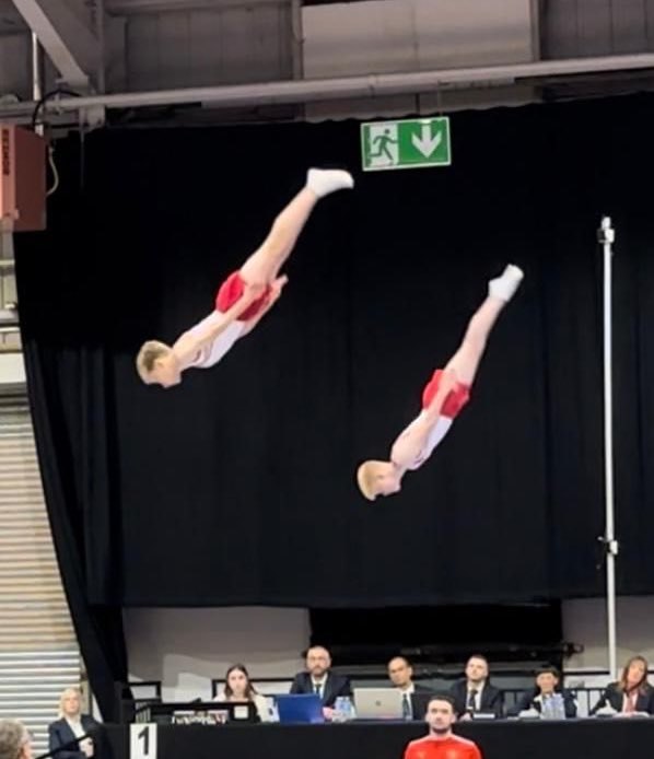 KDHSLiverpool's tweet photo. Huge Congratulations to Charlie Rice in Year 8 for his silver medal in the National Championships for trampolining. 
Some amazing images of his performance in the trampoline synchro 

Well Done 🥈🥈🥈⭐️⭐️⭐️ https://t.co/98xEkKpPtJ
