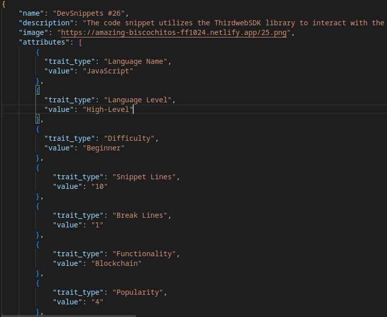 wellyington's tweet photo. I hope I don't blow up the blockchain, trying out on my theory of mutating metadata by simply self-hosting it.
#NFT #NFTs #web3 #web3community #blockchain #devsnippets #development #utility #json #javascript #blockchain #dev https://t.co/mrdXTzGQOD