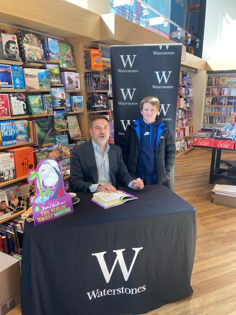 One extremely happy child @davidwalliams @Waterstones  #TheWorldsWorseMonsters another book to add to his collection #lovestoread #BookWorm @HighflyersStm @STMTuebrook