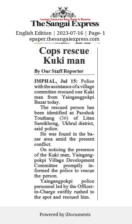 DynaMaibam's tweet photo. The Manipur Police, in cooperation with village defenders, effectively carried out a collaborative operation to rescue a Kuki individual and safely reunite them with their home.

#ManipurRiots #manipurviolence #ManipurBurning #ManipurOnFire #ManipurNews https://t.co/oHmhimBufS