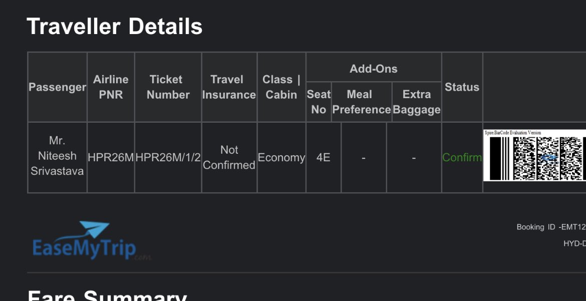 NiteeshSrivasta's tweet photo. Thanks @IndiGo6E for changing my seat from 4E (for which I paid INR 250) to 24A without any explanation. #indigoisworst
When I spoke to the cabin crew she mentioned that it is ground staff’s fault and you can go and speak with them. https://t.co/jvkYqlLlQP