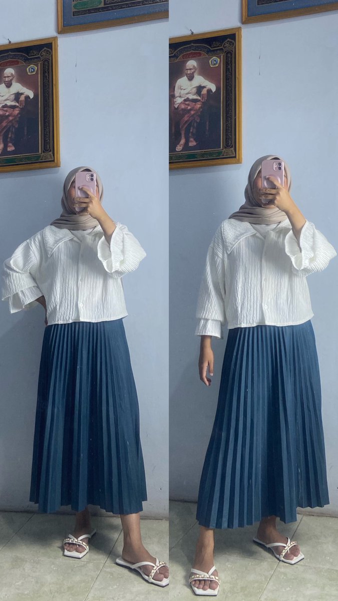 Blouse : tebel banget. Adem. Sedikit nerawang jd wajib inner shope.ee/fwKCgKOfr . Jastip shope.ee/AK6pTRG9Mv
Rok : tebel. Plisket rapi. shope.ee/6zqNkSSFjJ
Sandal: empuk bgt. Nyamn bgt dipake. Jahitan rapi bintang sejutaa shope.ee/7ziuwJjhFg