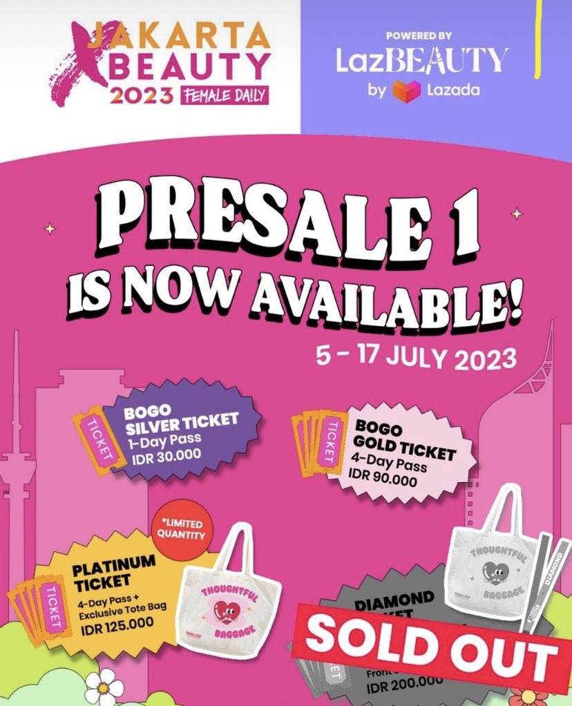Stock tiket presale paket goodie bag udh menipis loh 🤭 ayok jgn sampe keabisan