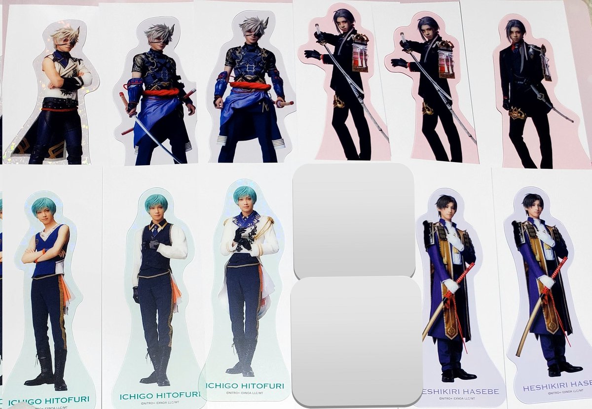 CBLxWKDvyo3QS6H's tweet photo. 【交換譲渡】刀ミュ 刀剣乱舞 花影ゆれる砥水 クリアカード クリカ

譲：画像参照1～5
★長谷部、★小竜、大般若、☆鬼丸、☆一期

求：
各種長義 ライブ又は戦闘
にごカフェファイル＞コースター
定価+送料

★は交換優先、譲渡は☆から1点引取
関西手渡し又は郵送
よろしくお願い致します
→ https://t.co/RpibywjmF7