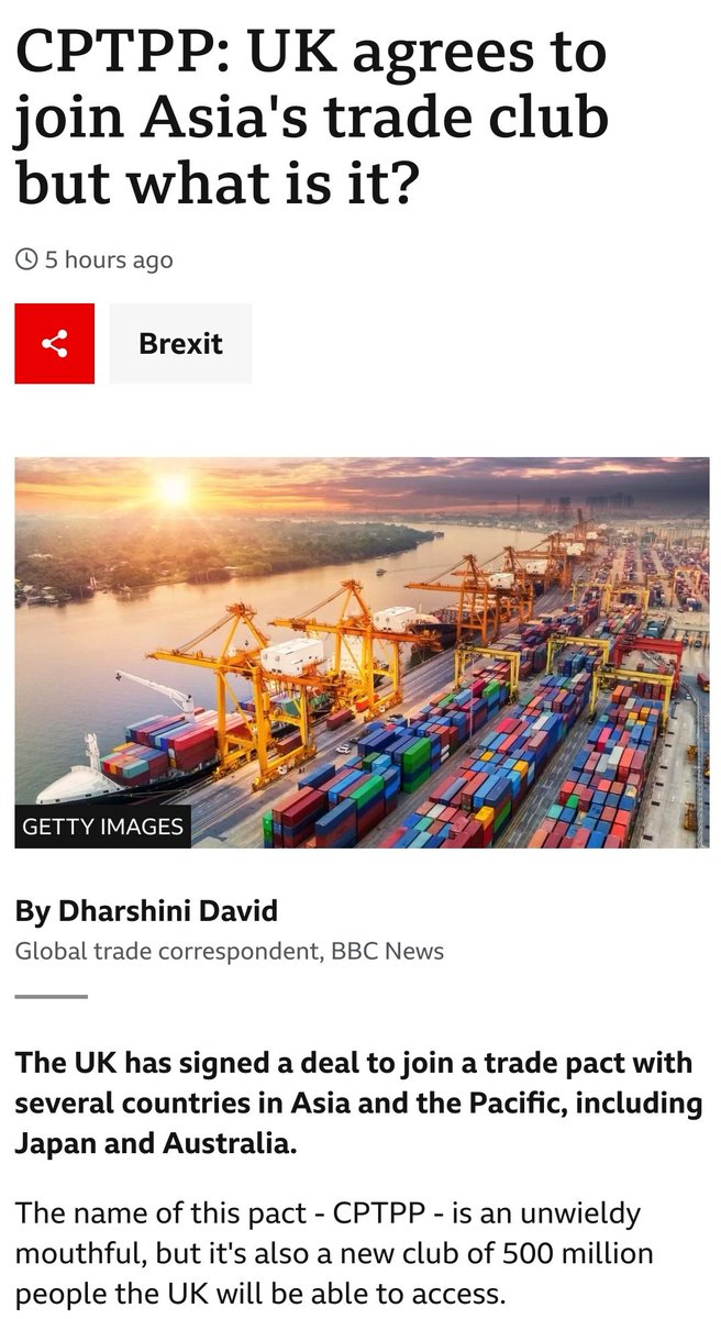 Gloucester4EU's tweet photo. Throw away 4% GDP by EU exit to gain 0.08% from joining CPTPP, a loose trade pact with countries the EU has deals with anyway. Progress? https://t.co/fRmD3meXFl