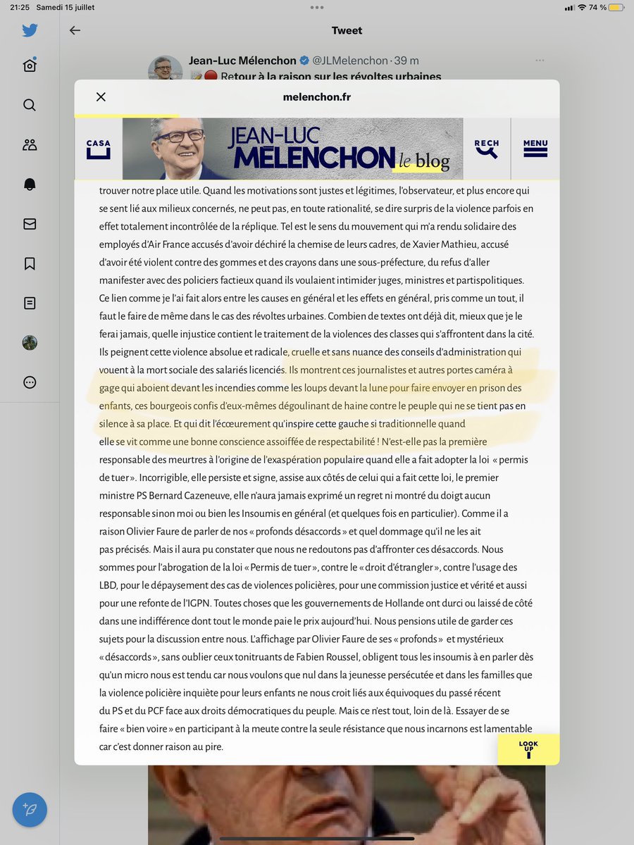 jmaphatie's tweet photo. Dans sa dernière note de blog, @JLMelenchon accumule les propos méprisants et agressifs vis-à-vis d’à peu prêt tout le monde, et notamment des journalistes. Sa pensée est celle d’un homme assiégé, solitaire, agité, inquiet. Pas loin d’être mur pour la dictature. 
Étonnant, non ? https://t.co/YeiCaBGZpG