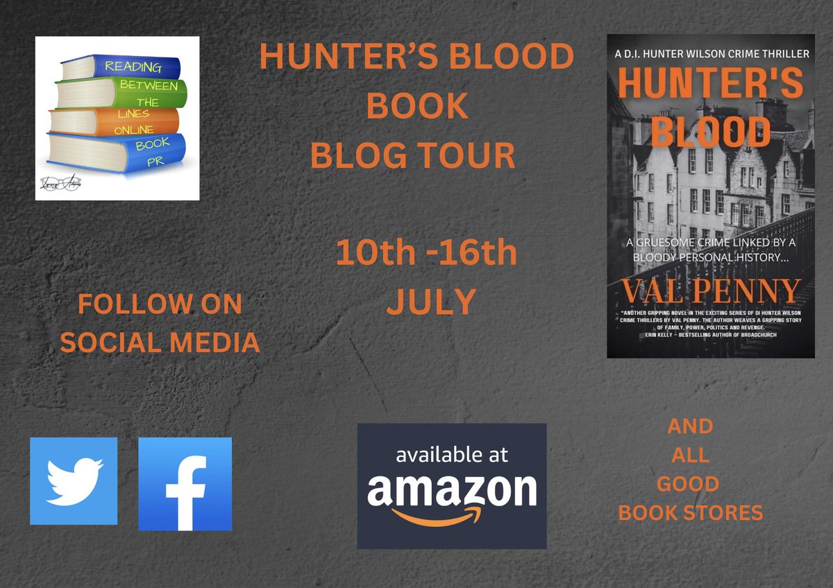 Today on the last day of the Book Blog Tour to celebrate the re release of Val Penny’s Hunters Blood, We have 
Authors and Bloggers GB Williams from gbwilliamscrimeblog.wordpress.com 
And Jo Fenton from jofenton137.com 
Also Blogger Alyson Read from facebook.com/TheWordIsNowOut