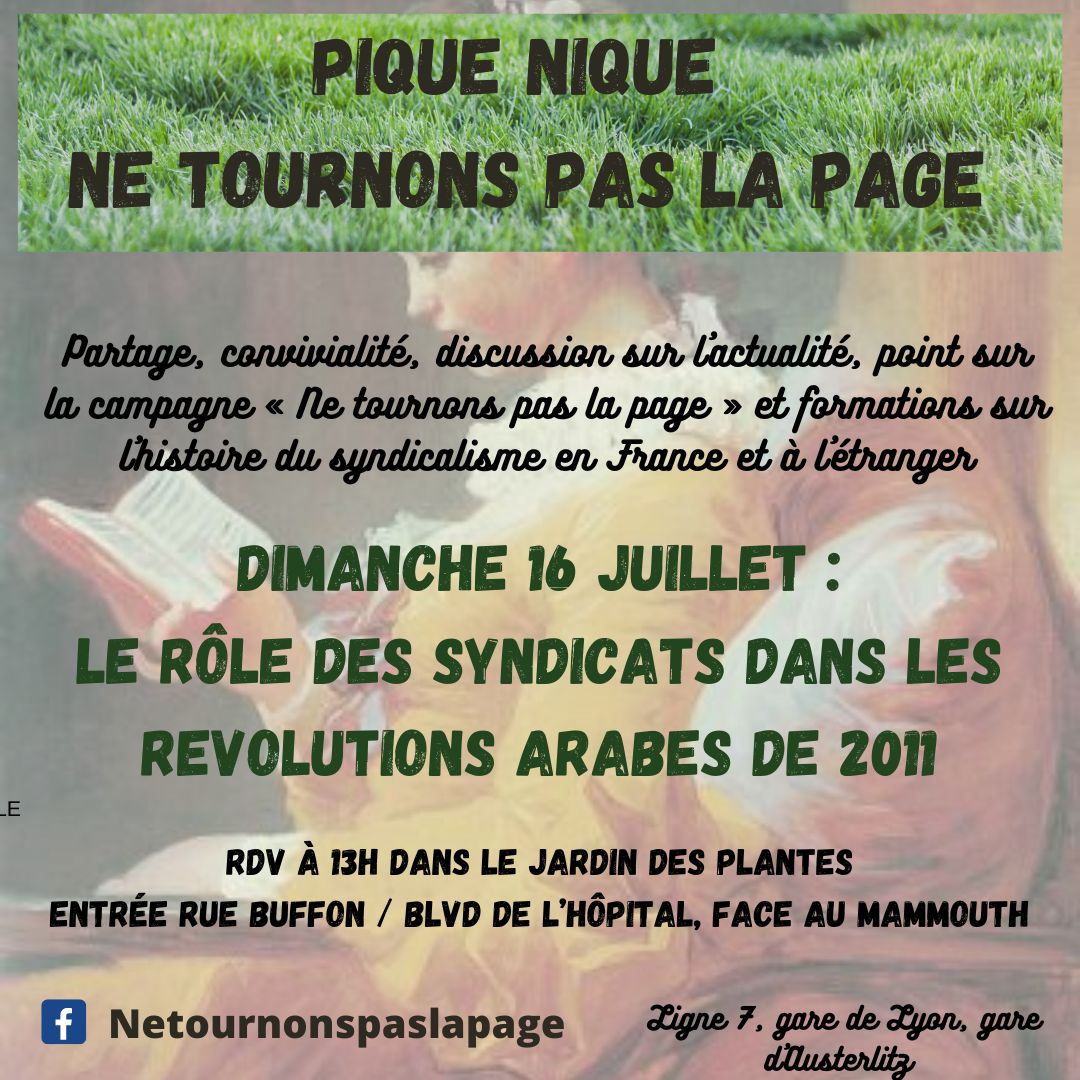 [URGENT] Pique-Nique Ne tournons pas la page
dimanche 16 à 13h, Jardin des Plantes
agendamilitant.org/Pique-Nique-Ne…