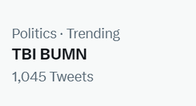 SNgrammy's tweet photo. Sampe trending dong tbi bumn WKWKWKWK https://t.co/qnGz302xeo