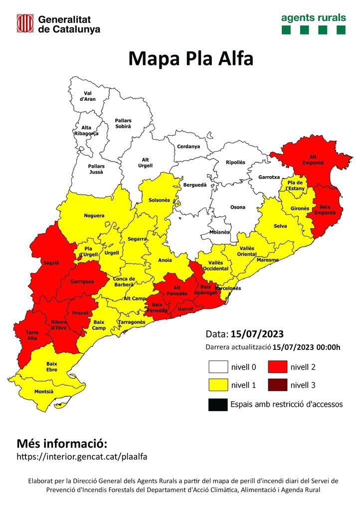 sfadfcat's tweet photo. Mapa del Pla Alfa per avui. #adfcat #incendis https://t.co/WG5cRBJp8O
