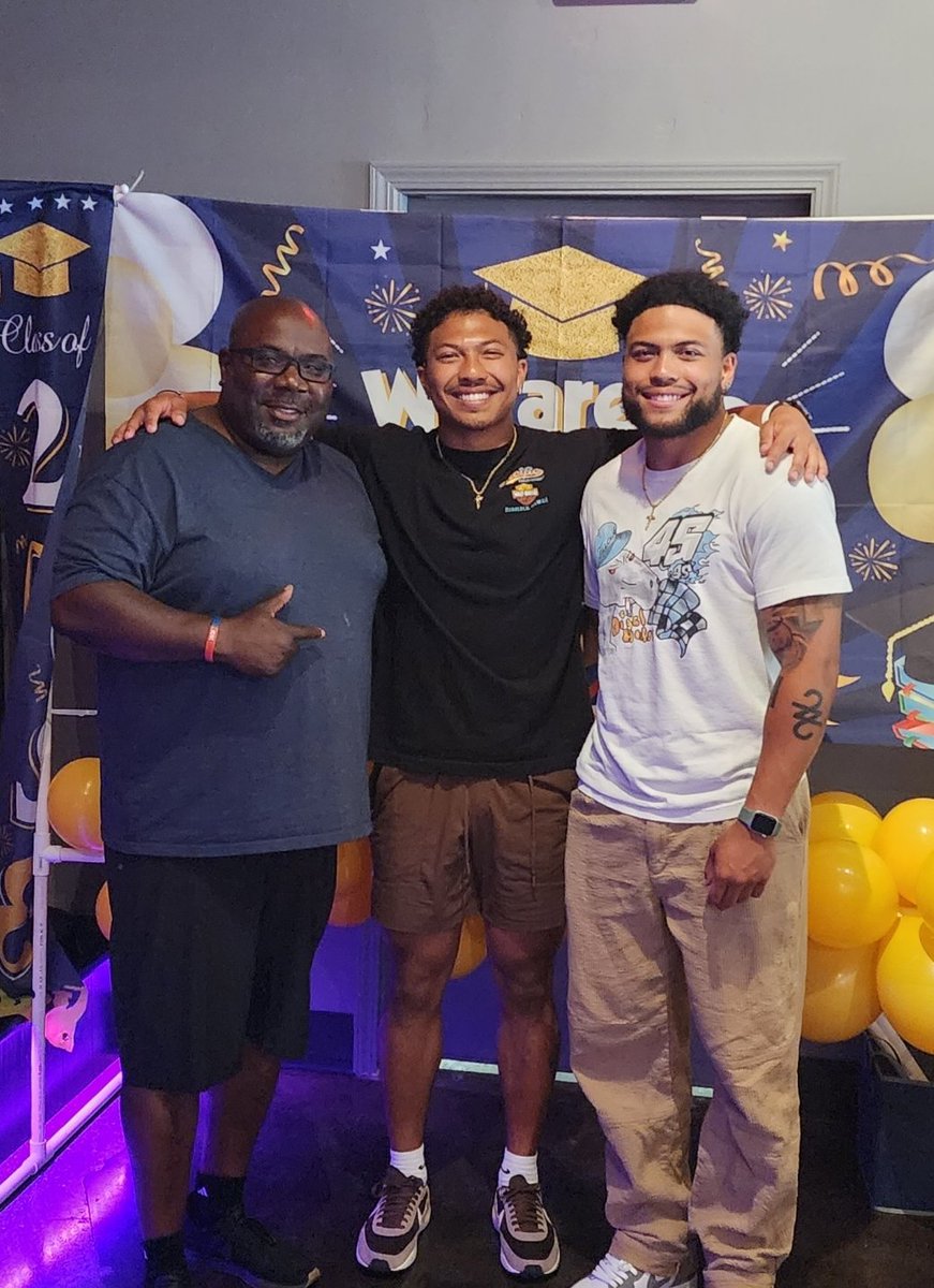 This is what support means when one of the coaches that recruited you to San Jose State comes to your college graduation party in hot ass Stockton.  Props to Coach Carter displaying that  it is more than just  football. It is LIFE🙏  Thanks again, Coach for coming through.