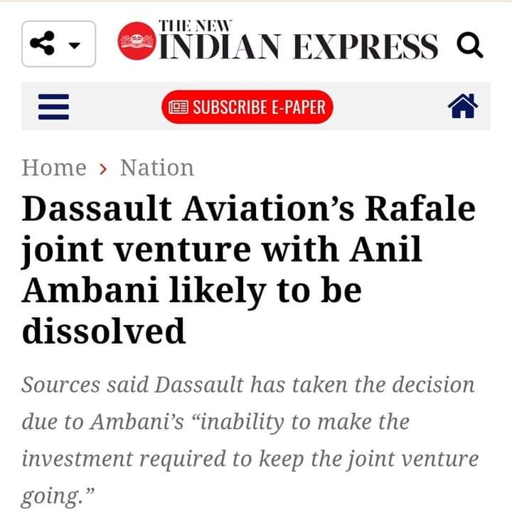 ricksonlobo's tweet photo. @RahulGandhi had warned in 2019, but @narendramodi govt and #Godi_Media ridiculed him. When our own @HALHQBLR could have done the job it was given to a bankrupt company which had no experience. For BJP personal gains come before national security. 
@INCIndia #Rafalescam https://t.co/8G2XuPY5Hw