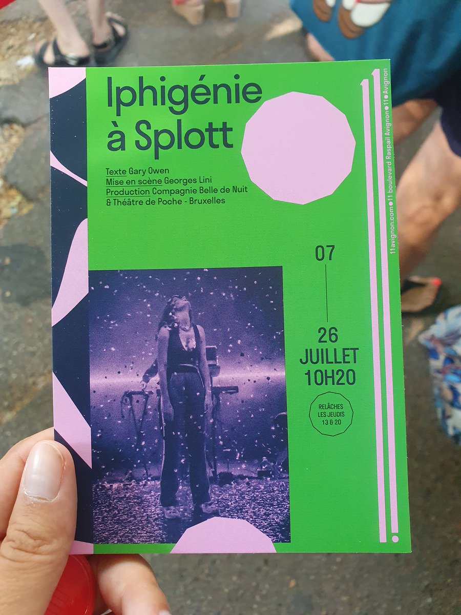 Dernier jour à Avignon
On commence par Iphigénie à Splott <a href="/11_avignon/">11Avignon</a>