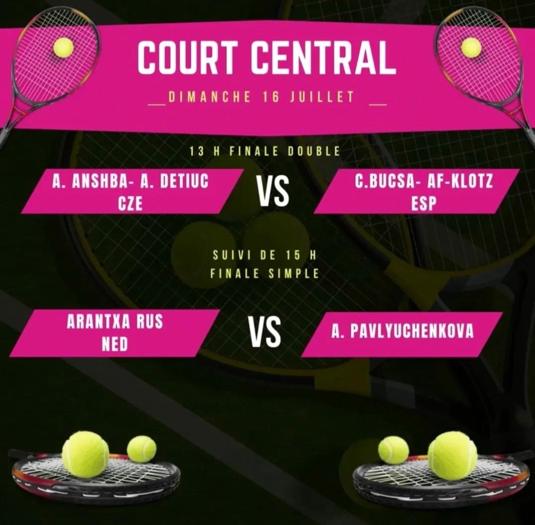 Jour de Finales au WTA de Contrexéville... avec une récente championne olympique et récente finaliste de Roland-Garros.
Bravo encore à tous les organisateurs !