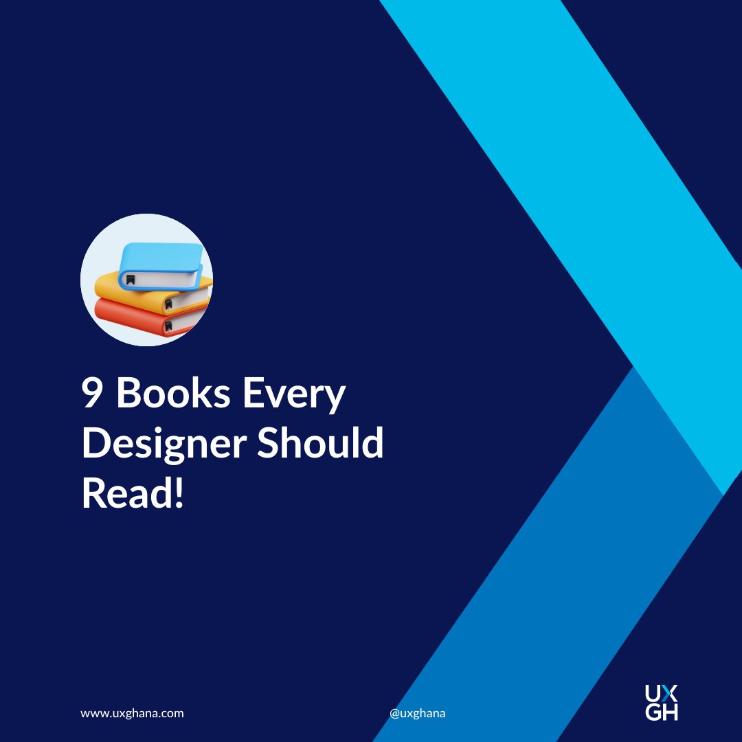 uxghana's tweet image. 9 Books Every Designer Should Read! 🧠📚✏️, awesome illustration by Pablo Stanley

#designbooks #productdevelopment #design #growthmindset #productdesign