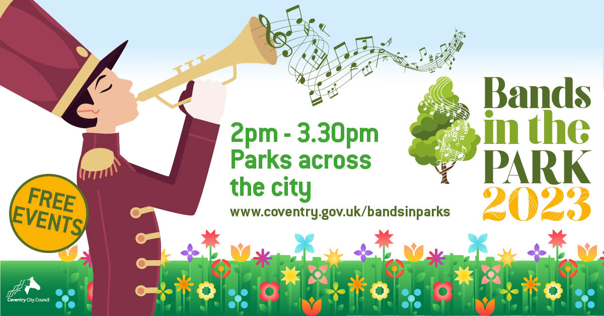 City of Coventry Brass entertain all at Stoke Green Park from 2pm today (16 July). FREE event. Join us for a great event in a lovely park orlo.uk/ILVb6
