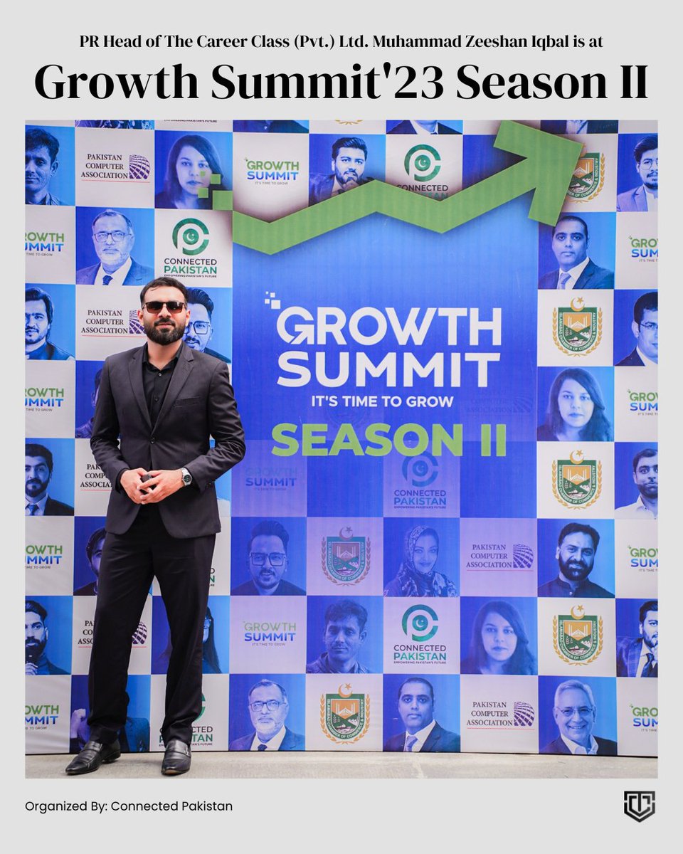 Head of PR - Muhammad Zeeshan Iqbal representing The Career Class Pvt. Ltd. At Growth Summit'23 Season II which is organized By Connected Pakistan.
. 
.
.
#TheCareerClass #SKS #PR #summit #technology #growth #connectedpakistan #leaders