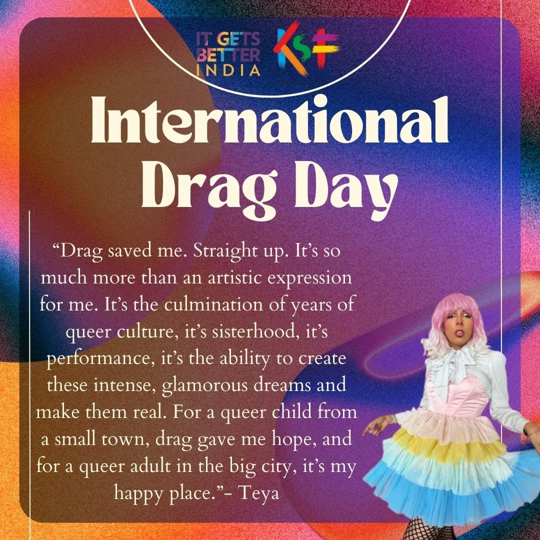 Some beautiful quotes by the Indian Drag Queens on The International Drag Day, 16th July.
No matter who you are or where you're from, today is about embracing self-expression and celebrating the beauty in diversity. Happy International Drag Day, Folx! 💋🎉✨
#InternationalDragDay