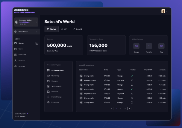 zbdpay's tweet photo. 2/6
What is the #DeveloperDashboard? 🤔 

Sleek interface for the #ZEBEDEEapi that acts as your command center for managing #Bitcoin Lightning Payments in your project. https://t.co/gFTnWSCPDg