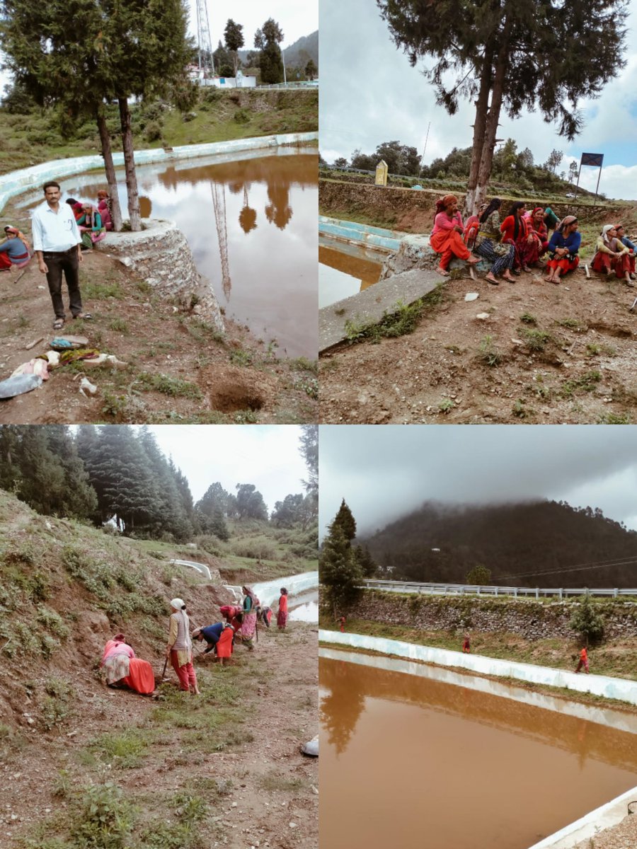 UsrlmPabou's tweet photo. Today, Under NRLM, pits were excavated by the women of #MatriShaktiCLFGhandiyal to plant trees in #AmritSarovar Ghandiyal on the occasion of #Harelafestival Dated 17/07/2023, in which block to VDO and GRS employees were present. #BDOsir #DDOmadam #PDSir
@cdo_pauri 
@UsrlmOfficial https://t.co/rUbT35Z0fq