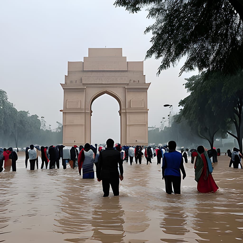 _GreenBrigade's tweet photo. 1/6Yamuna water levels at big alarming rates in Delhi- after 45 years. The swollen Yamuna river has flooded low-lying areas after heavy monsoon rain and this is the first time in past 45 years that the river crosses 207.55 meter mark. 
#YamunaFloods #delhiflood #Monsoon2023 https://t.co/TkVTmFlhZn