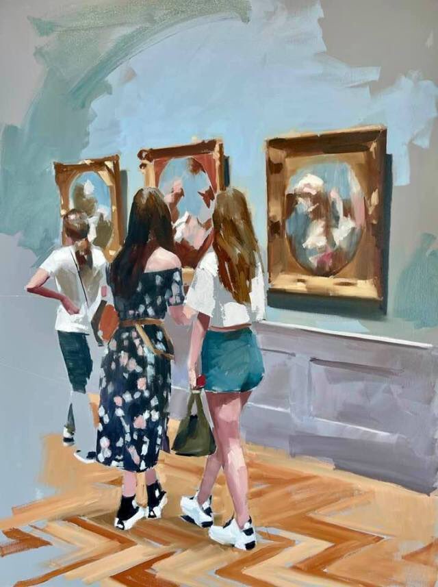 franch_laura's tweet photo. Hoy os voy a hablar de un pintor estadounidense muy interesante, Mark Tennant (Baltimore, 1950). Sus pinturas, de pincelada ágil y ancha, como inacabada, son modernas instantáneas de vida que se mueven entre el minimalismo y el realismo. 

👇🏻Abro hilo. https://t.co/zL0zKyTHS2