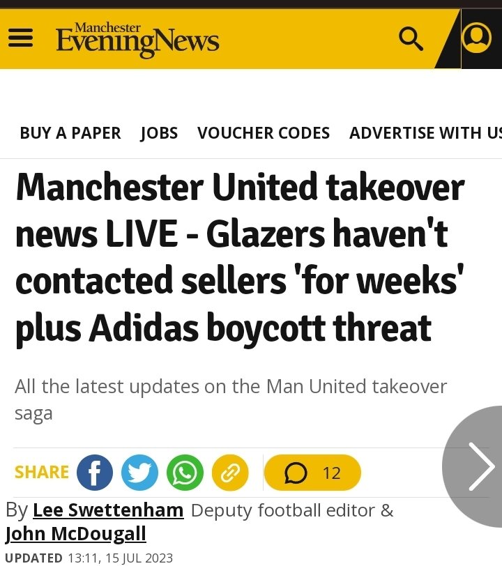🚨 JUST IN: The media have started picking up on the #BoycottAdidas actions. The first step to change is to create awareness. We have achieved this together. Keep up the pressure. ✊️

We stop when they are gone. #GlazersOut 
#GlazersOutNOW #MUFC #BoycottTeamViewer #FullSaleOnly