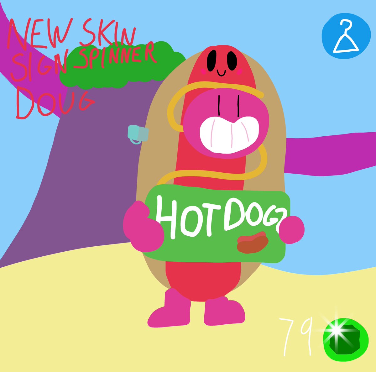 ThePalafin's tweet photo. Sign Spinner Doug - Ain't no better way to advertise your stand than dressing up in a hot dog suit and rapidly spinning a sign ๐ญ
Idea by: @AlexisG00831333
#BrawlStars #Doug #BrawlStarsArt #BrawlStarsSkinIdea #HotDog #SignSpinning https://t.co/7Vucc57jhV