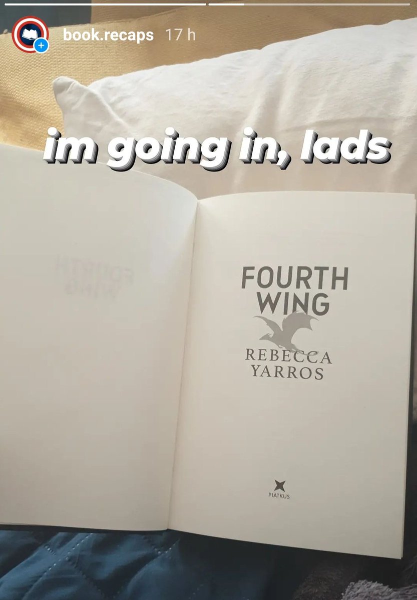 Recaptains's tweet image. I started reading #FourthWing yesterday! I'm only one chapter in but I'm intrigued. Is there a ship I should be shipping?? 

The recap should be up in the next week or so, as I'm expecting to fly through this one 🥰😊