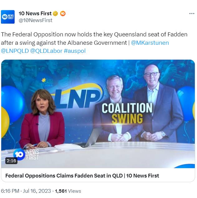 Shan11tweet's tweet photo. Umm...the LNP have held Fadden for nearly 39 years😂 https://t.co/sVH9D4yNTd