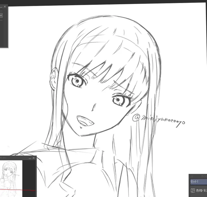 描いてます 