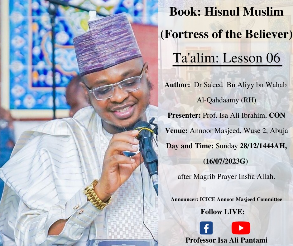 ProfIsaPantami's tweet image. Today&apos;s lesson in the evening in sha Allah. May the Almighty make it beneficial to humanity.